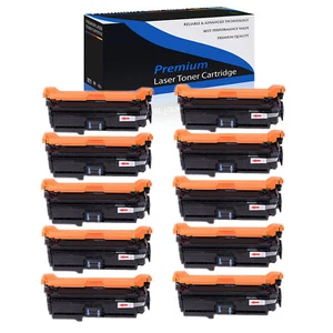 10PK Black CE260A 647A Toner for HP Color LaserJet Enterprise CP4520 CM4540 MFP - Picture 1 of 5