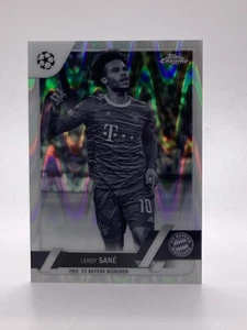 TOPPS UCC CHROME 2022/23 PARALLEL LEROY SANE BAYERN MUNICH BLACK & WHITE RAYWAVE - Imagen 1 de 2