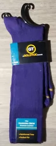 Gold Toe GT Men's Fashion Crew Premium Comfort Dress Socks Purple Size 6-12.5 - Picture 1 of 4