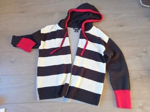 DKNY Hooded Cardigan Women’s Size 44 Large Striking Design.. Retro - Picture 1 of 6
