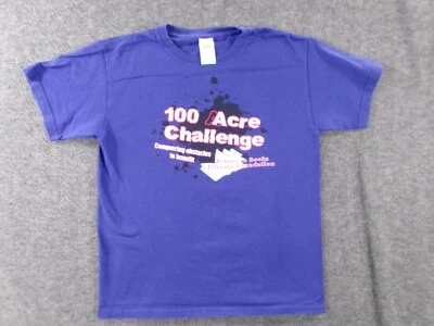 100 Acre Challenge Shirt Youth Medium Purple Believe In Books Causal Everyday - Image 1 of 4