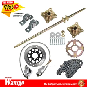 For Go Kart/ATV Buggy Quad 44''Rear Live Axle Kit Sprocket Brake Disc Wheel Hub - Picture 1 of 11
