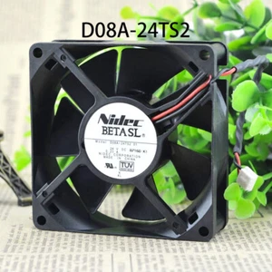 Original Nidec Cabinet Cooling Fan DC24V 0.23A 80X80X25mm D08A-24TS2 01 radiator - Picture 1 of 9