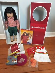 NRFB American Girl Ivy Ling Doll, NIB Accessories w/ Earrings, Romper Outfit