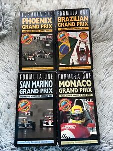 VHS F1 Lot de 4 FORMULA 1 Grand Prix Courses Phoenix Saint-Marin Monaco Brésilien