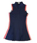 NWT Callaway Golf Dress Sleeveless Navy Blue Red And White Women’s Large UPF 50