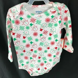 Body intero Kidgets bambino ragazzo ragazza 6-9M Natale pupazzo di neve bianco - Foto 1 di 10