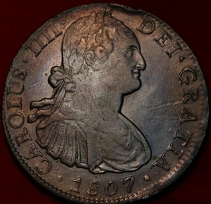 1807 Mexico 8 Reales Silver Foreign Coin - Picture 1 of 2