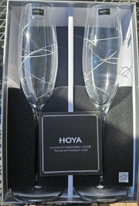 nib HOYA crystal co CHP9226K pair of CHAMPAGNE FLUTES - Picture 1 of 5