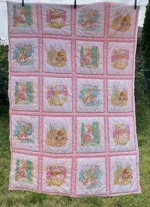 Frederick Warne Unfinished Quilt Peter Rabbit Beatrix Potter PINK 1985 Read - Picture 1 of 16