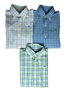 Vineyard Vines Long Sleeve Button Down Cotton Whale Shirt Boys Small (8-10) LOT - Picture 1 of 10