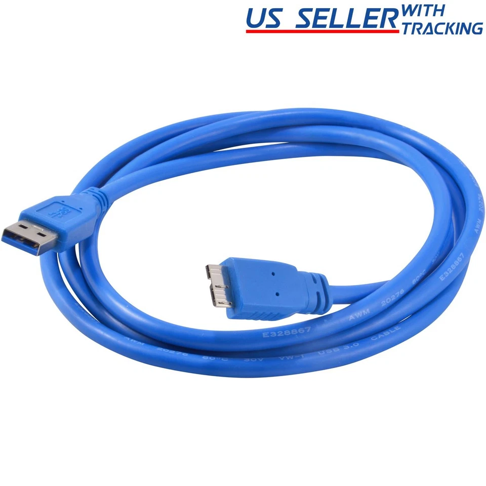 5X USB 3.0 A Male to Micro B Cable for External HDD / Tablet / Smartphone, Blue - Image 1 of 1