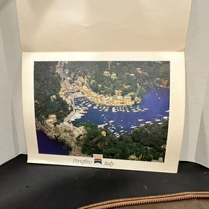 Vintage Portofino Italy Riviera Ligure Fold-Out Poster Print 19"x14" - Picture 1 of 6