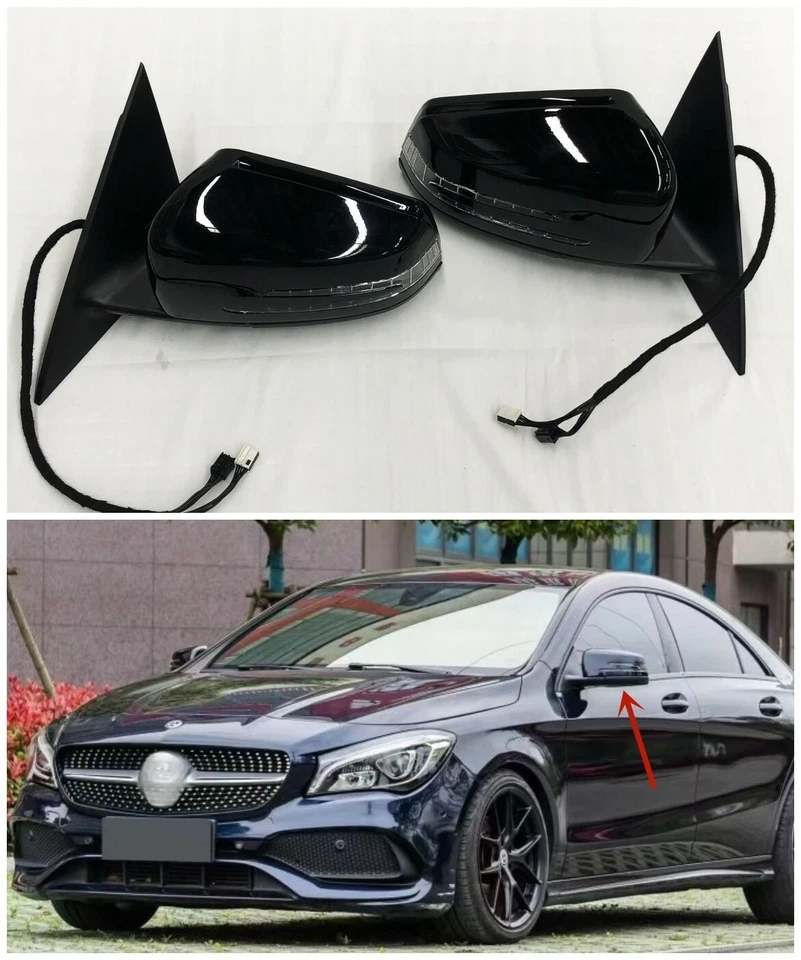 Par de espejos retrovisores laterales de coche W117 para Mercedes Benz Clase CLA CLA180 CLA200 CLA250 Foto 1 de 4