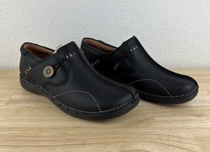 Clarks Slipper Halbschuhe Schuhe Größe 8 M Damen Ashland Leder schwarz Un Loop Pantoletten - Bild 1 von 10