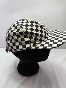 Checkerboard Skate Cap Hat Black & White Check Cotton Weld MFG ADJUSTABLE - Picture 1 of 12