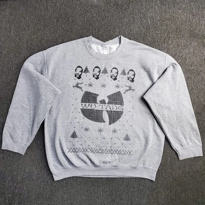 Sudadera Wu Tang Clan Para Hombres XL Gris Navidad Polar Cuello Redondo Pullover Rap ODB Foto 1 de 4