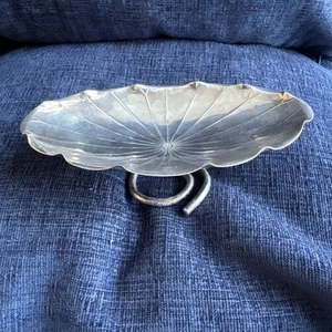 antique chinese sterling silver lotus Lily Leaf dish - Picture 1 of 9