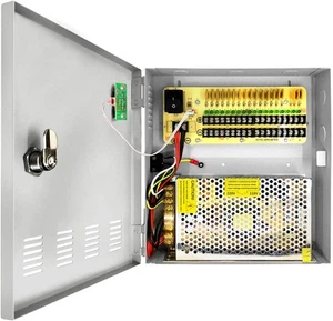 18 Channel 12 Volt DC Output 20A CCTV Distributed Power Supply Box for... - Afbeelding 1 van 7