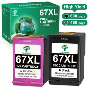 67XL High Yield Ink Cartridge for HP Deskjet 2755 4155 2752 Envy 6055 6455 - Picture 1 of 9