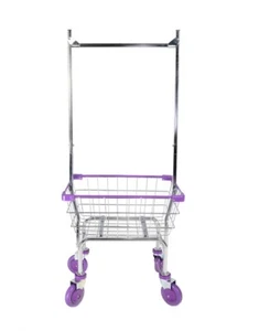 CHAMINUSA Chrome Side Pole Rack CART for House and Commercial (Lavender Color) - Picture 1 of 6