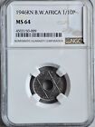 British West Africa 1/10 Penny 1946KN NGC MS 64