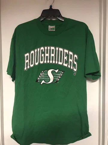 VTG Waves Saskatchewan Roughriders CFL Green T-Shirt, Man L, Canadian Football Cover