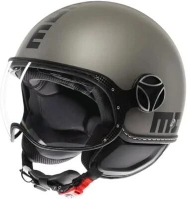 MOMODESIGN Momo Design Casco Jet Fgtr Evo Matt Titanium Frost ECE06 TAGLIA L DOPPIA VISIERA