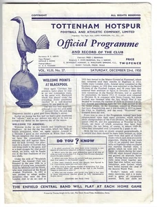 TOTTENHAM v ARSENAL  1950/51 Programme  SPURS CHAMPIONSHIP WINNING SEASON - Picture 1 of 2
