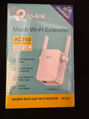 Tp link RE205 AC750 Wi-fi Extender With Two Antenna NEW/SEALED - Image 1 of 4