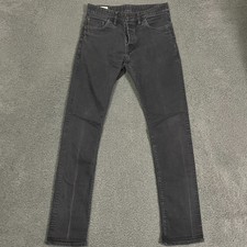 Shockoe Atelier Jeans Mens 31 Black Denim Pants Slim Button Fly Selvedge 30x32