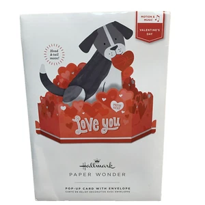 Hallmark Pop-Up Pop Up Card Valentine's Day Dog Heart Paper Wonder Greeting Card - Picture 1 of 2