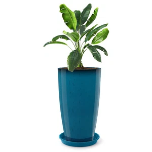 21" Tall Round Planter Indoor Outdoor Plant Pot Flower Pot with Drainage Holes - Picture 1 of 45