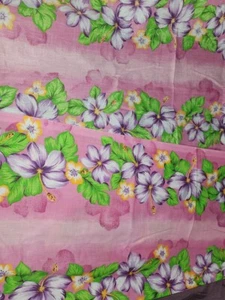 8.1 yards 1 piece Fabric, pink and red floral design 2 sided 42" x 252" - Picture 1 of 3