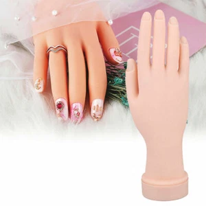 Flexible Silicone Fake Hand Nail Art Training Movable Practice Finger Model - Picture 1 of 10