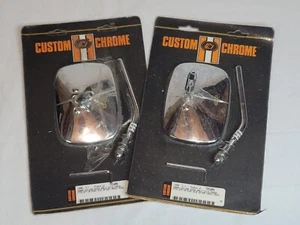 New Pair Custom Chrome Die Cast Stock Harley Style Mirror Fits Left or Right. - Picture 1 of 2