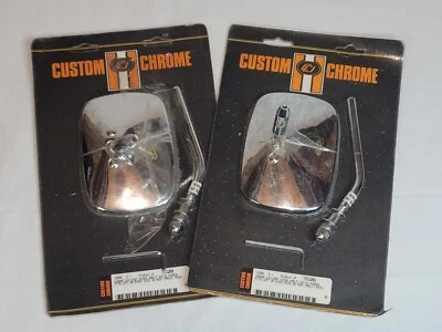 New Pair Custom Chrome Die Cast Stock Harley Style Mirror Fits Left or Right. - Image 1 of 2