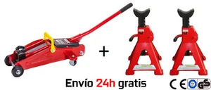 JUEGO DE 2 CABALLETES / BORRIQUETAS Y GATO CARRETILLA 2 TONELADAS - JMK1050 - Imagen 1 de 6