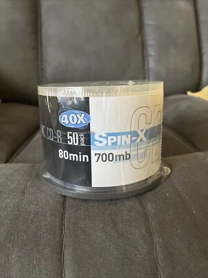 Spin-X CD-R 32X 80 Min 700mb ** 50 Pack ** blank media compact disc CDR Spindle - Image 1 of 3