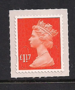 2017 GB QEII ROYAL MAIL £1.17 MACHIN SINGLE STAMP M17L TWO BAND DE LA RUE PLAIN - Picture 1 of 1