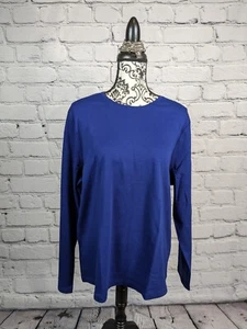 L L Bean women's long sleeve stretch knit size 1x popover top 100% cotton BBIN - Picture 1 of 9