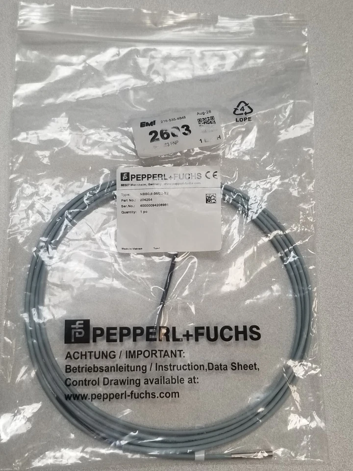 PEPPER+FUCHS NBB0,6-3M22-E2 N.O., 2m 3 cables Foto 1 de 1