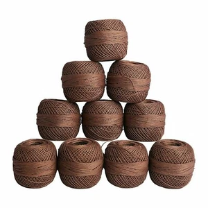 Rote Rose Baumwolle gehäkelte Fäden merzerisierte Stickerei Strickgarn brauner Ball - Bild 1 von 6