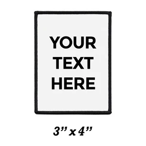 Aufbügeln Aufnäher mit Ihrem Text, individuell Persönlich 3" x 4" Custom Patch - Picture 1 of 7