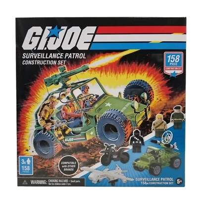 NEW G.I. Joe PATROL Truck Drone Motorcycle Construction Set 158 Pc 3 Figures GI - Image 1 of 4