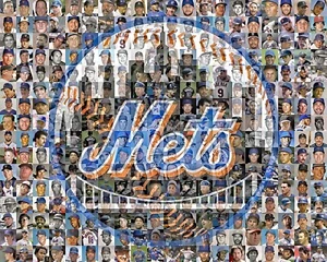 New York Mets Photo Mosaic 200+ Players Baseball Wall Art Print, Gift for Fans - Picture 1 of 12