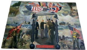 Louis Bouche Wandbild Dwight Eisenhower Präsidentenbibliothek Postkarte Abilene KS - Bild 1 von 2