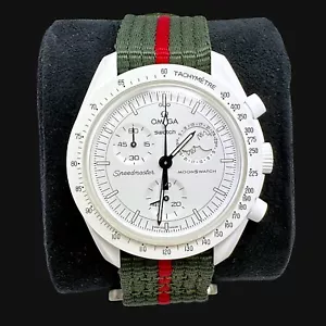 Omega X Moonwatch Mission to the Moon Snoopy - Correa de nailon verde/rojo - Imagen 1 de 6