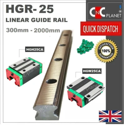 HGR25 LINEAR BEARING RAIL HGH HGW 15MM 20MM HGR SERIE 25 mm LINEARLAGERFÜHRUNG GLEITSCHIENE WAGENBLOCK HGW25CA HGH25CA