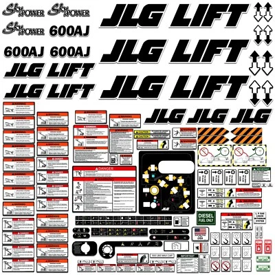 Decal Kit for JLG 600AJ Sky Power Boom 600 Lift + Control & Warning Stickers USA - Image 1 of 3